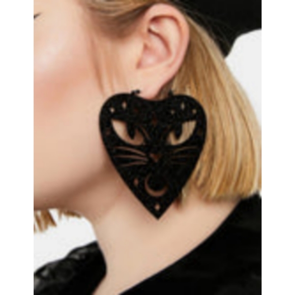 Too Fast Spooky Cat Earrings - Picture 2 of 5